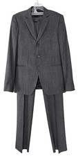John Varvatos Austin Men's 2 Piece Wool  Silk Suit Gray Check IT 52 L / US 42 L