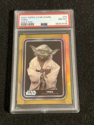 Yoda 2023 Topps Star Wars Gold Foil #90 PSA 8 Pop 2 With Only 2