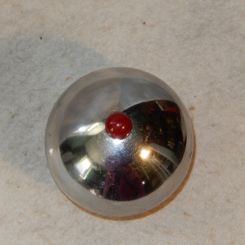 Vintage CHASE Chrome Red Bakelite Eyeball Cigarette Orb Box Smoking NESSEN - Picture 2 of 10