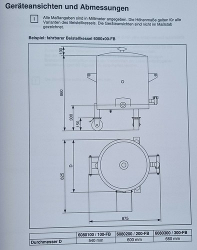 150 Liter Beistellkessel aus Edelstahl Glyzerinbadkessel Kochkessel Gastrokessel - Bild 11 von 12