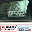 4 x "KEYLESS DISABLED" WINDOW STICKERS    KEYFOB KEY SCAN RELAY THEFT GHOST