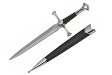 - Medieval Sword Prop - Stainless Steel Short Sword with Sheath - 13.5-Inch R...