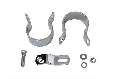Exhaust Mount Clamp Kit Chrome fits Harley Davidson
