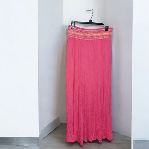 C Est 1946 Long Maxi Skirt Sz M Pink Pull on Travel Festival Flowing Whimsical - Picture 3 of 5
