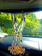 CAR HANGER ISLAMIC LARGE CRYSTAL ALLAH SILVER OR GOLD ,SELECT FROM MANY COLOURS