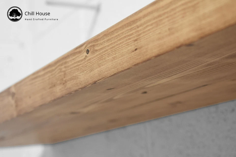 Rustic Floating Shelf Wood Solid Chunky Handmade with Brackets 9x1.5 - Image 3 of 4