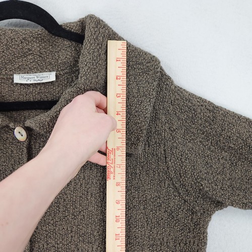Vintage Sweater Womens XS Brown Long Line Button Front Cardigan Margaret Winters - Picture 7 of 14