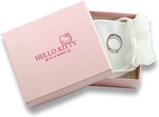 Hello Kitty Open Heart Lace Ring Silver 925 Women's Jewelry US5 Size