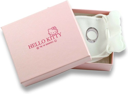 Hello Kitty Open Heart Lace Ring Silver 925 Women's Jewelry US5 Size - 第 1/6 張圖片