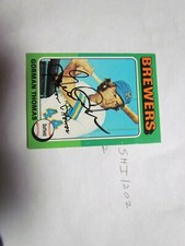 1975 Topps Gorman Thomas Signed Baseball Card JSA Auction Certified