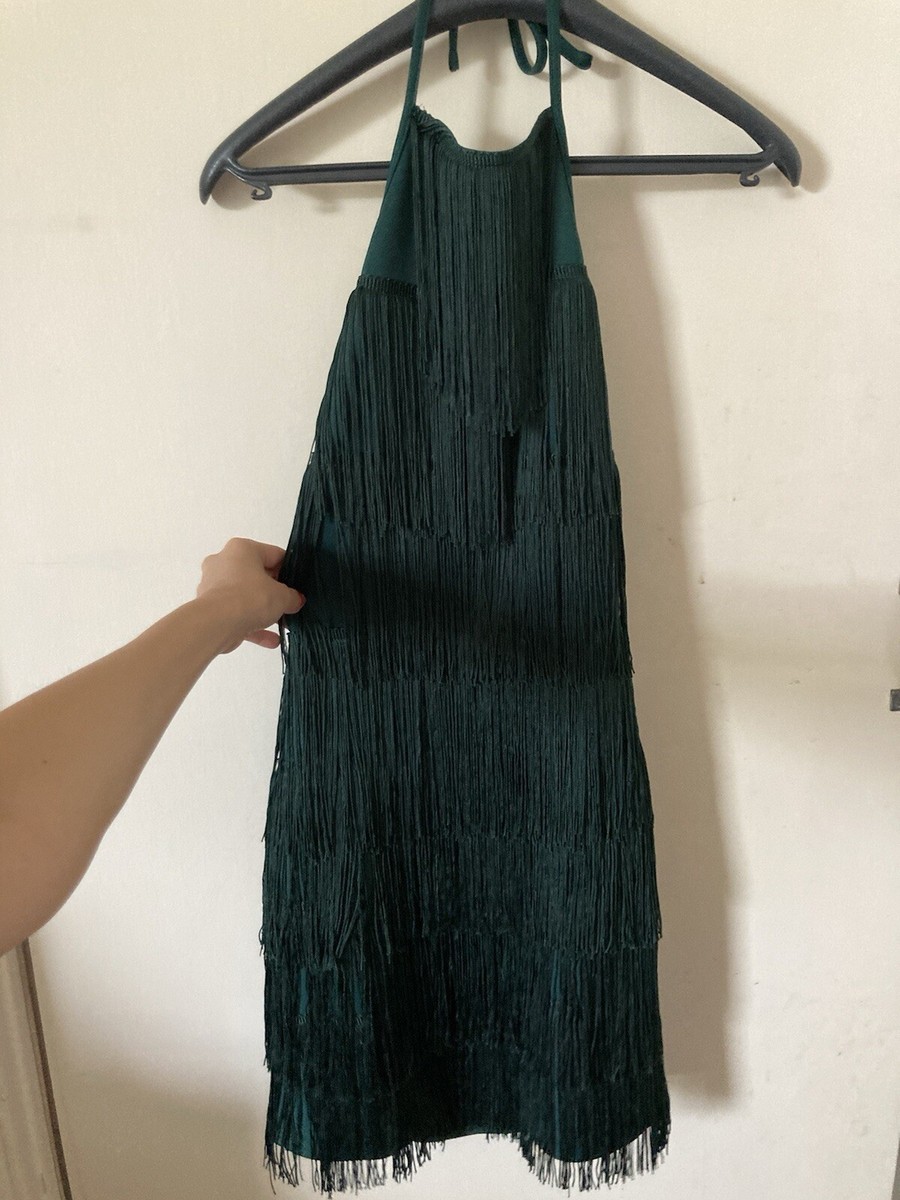 pretty little thing green fringe dress Fitted Sequin Fringe Mini dress 2 / Lilac
