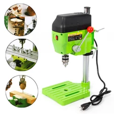 480W Electric Drill Press Stand Small Power Drilling Tool Mini Work Bench Green