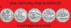 2018 S America the Beautiful Quarter 5 Coin Set Uncirculated *ON HAND*