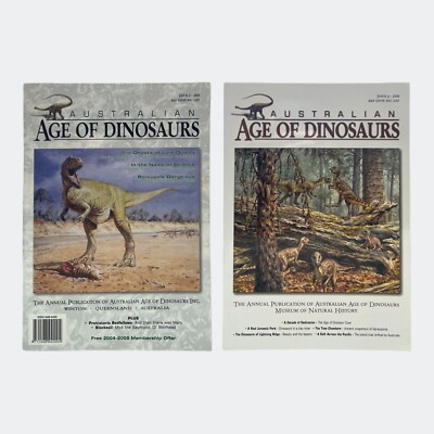 Australian Age of Dinosaurs Magazines Issue 2 2004 + Issue 6 2008 Bundle Lot
