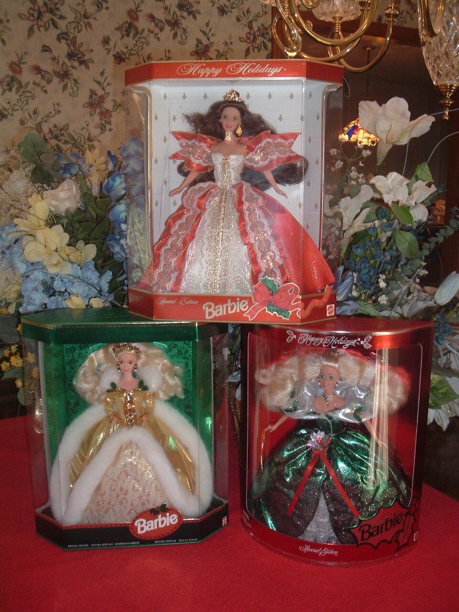 BARBIE 1994, '95, and '97 Happy Holiday Dolls, all NEW, Mint