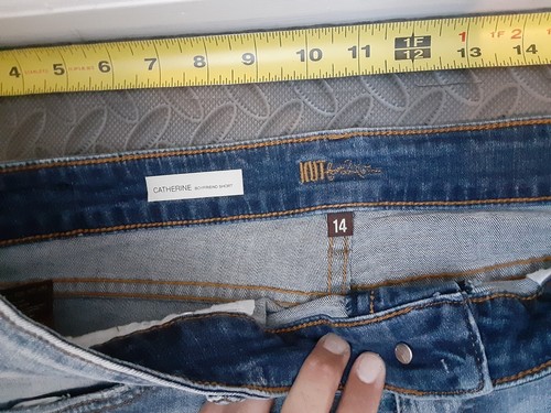 KUT from the Kloth Catherine Boyfriend Jean Short Jorts Denim Sz 14 Cuffed #S176 - 第 2/4 張圖片