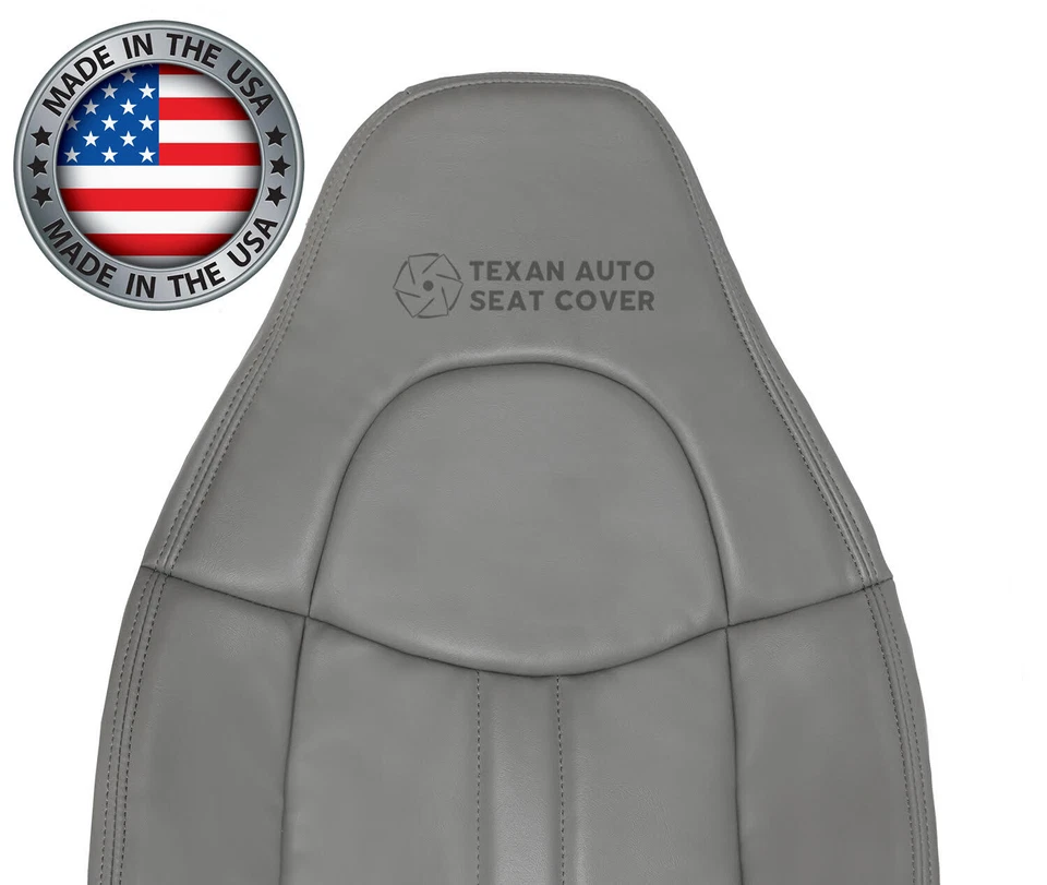 Fits 1997-2002 GMC Savana Van Front Seat Cover Leatherette Medium Dark Pewter - Image 4 of 4