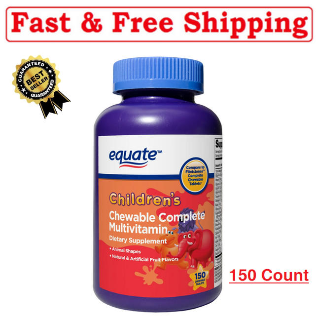 Equate Children's Chewable Complete Multivitamin Dietary Supplement, 150 count