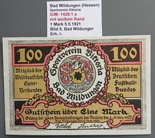 Bad Wildungen Sportverein Viktoria G/M: 1428.1 a mit wei&szlig;em Rand 1 Mark, Bild 5
