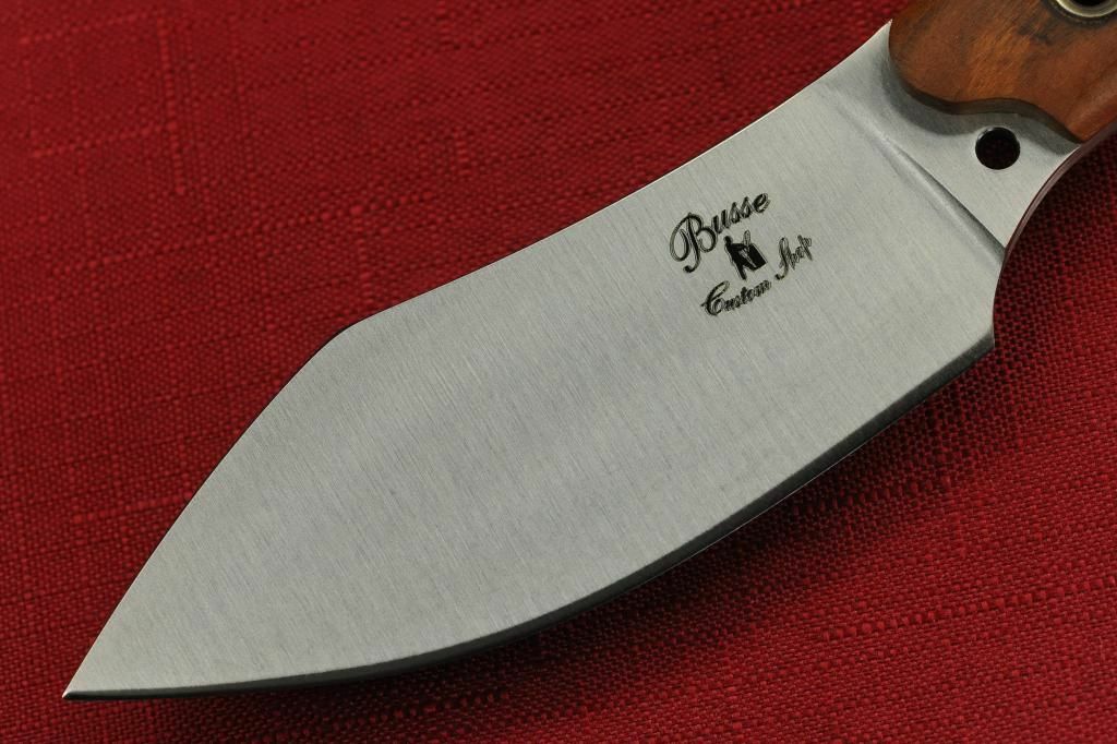 2011 Busse Custom HOG MUK .16" Convexed Satin Blade, Full Cherry Wood Handle