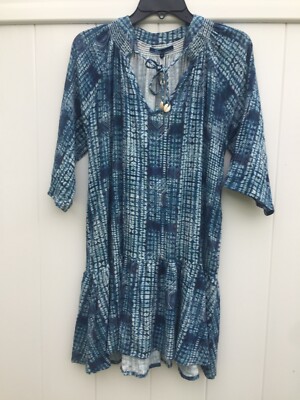 shore brand dress  Women Size XS boho blue    A9