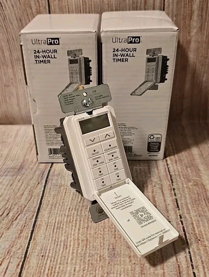 (LOT of 2) Honeywell 24-Hour In Wall Timer WHITE 40955 Countdown Timer. "NEW"