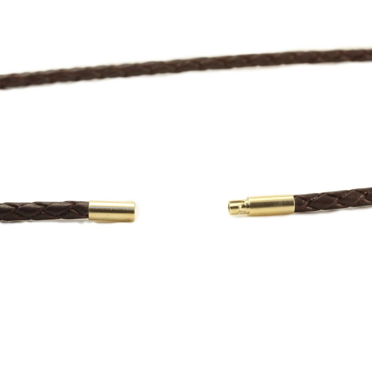Braided Leather Necklace 9ct Gold Twist Clasp Solid Gold Clasp Genuine  Leather