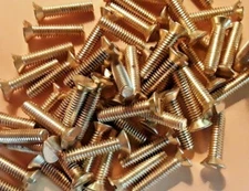 #8-32 x 3/4" FLAT HEAD SLOTTED, SOLID BRASS, MACHINE SCREWS, SELECT QTY