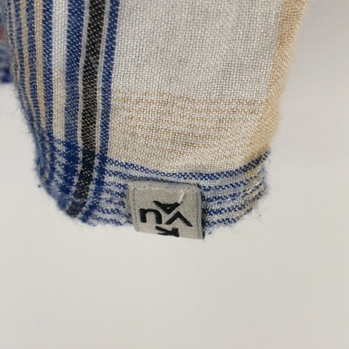 Camisa para mujer KAVU sin mangas con botones azul bronceado blanco a cuadros playa vibraciones pequeña - Imagen 8 de 8