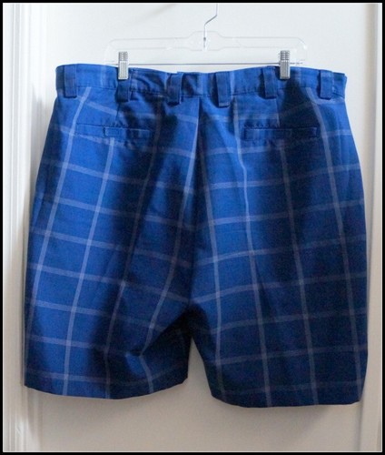 IZOD Blue Plaid Mens 4 Pocket Polyester Golf Shorts Size 40 #A2929 - Picture 5 of 7