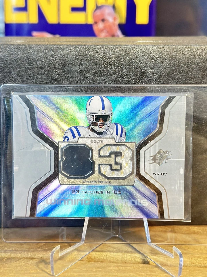 2007 SPx Football Winning Materials Stat Dual Reggie Wayne Jersey Card #WMS-RW2 - Image 2 of 4