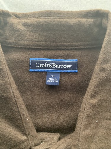 Croft $ Barrow Mens Brown full button down long sleeve shirt size XL - Picture 3 of 7