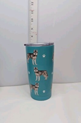 #ad #ad Siberian Husky 20 oz Stainless Steel Insulated Tumbler Teal Blue $9.00