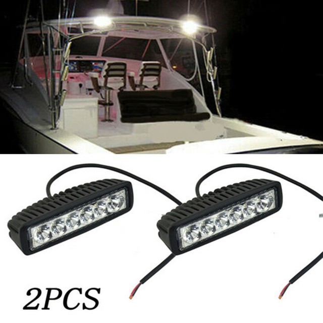 Pontoon Boat Led Lights 2 pack Head lights Docking lights Black(flood