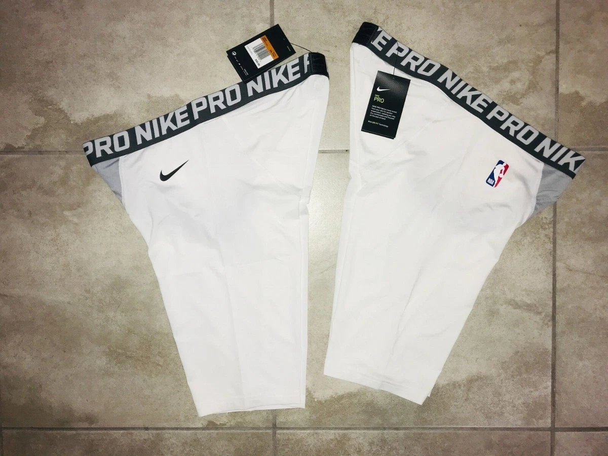 NBA PRO NIKE Logo Compression White Basketball Shorts Boxer Briefs NEW 2XL  3XL