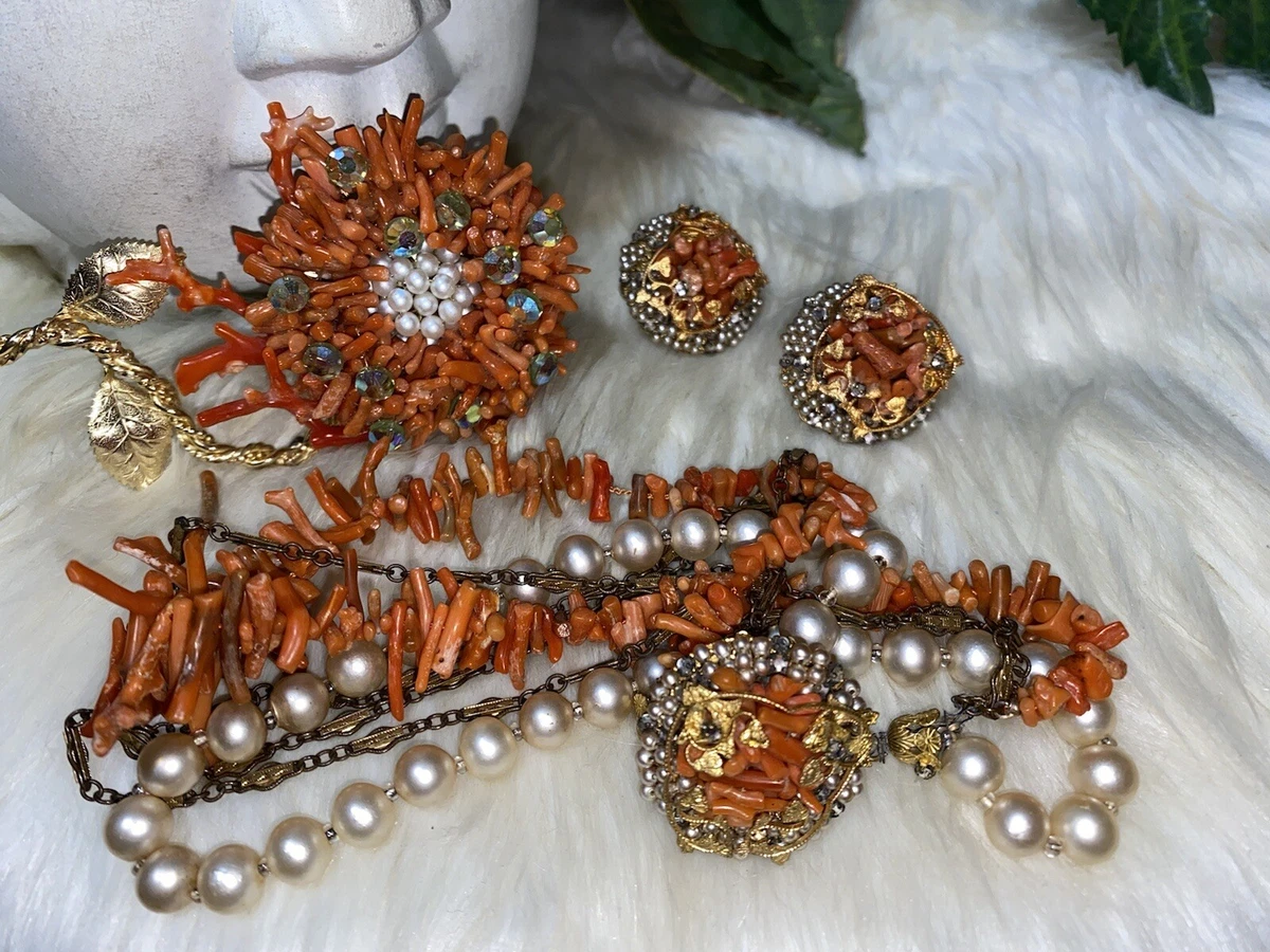 Miriam Haskell Early Rare Museum Quality Parure Necklace Brooch Earrings Mint