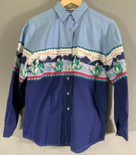 Vintage Southwest Canyon Button down Shirt Medium Western Aztec 1990s Cactus
