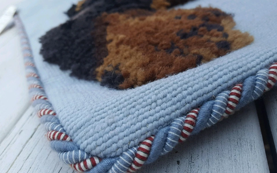 Новый ~ Aubusson такса вышивка подушка чехол шерсти 26 x 17 дюймов - Изображение 3 из 4