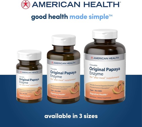 American Health Original Papaya Enzima Masticabile 600 Compresse - Risultati Fantastici - Foto 3 di 12