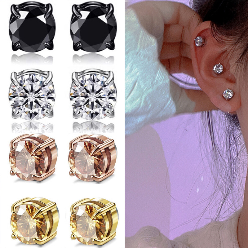 Fake MAGNETIC Round Crystal Rhinestone Bling NO