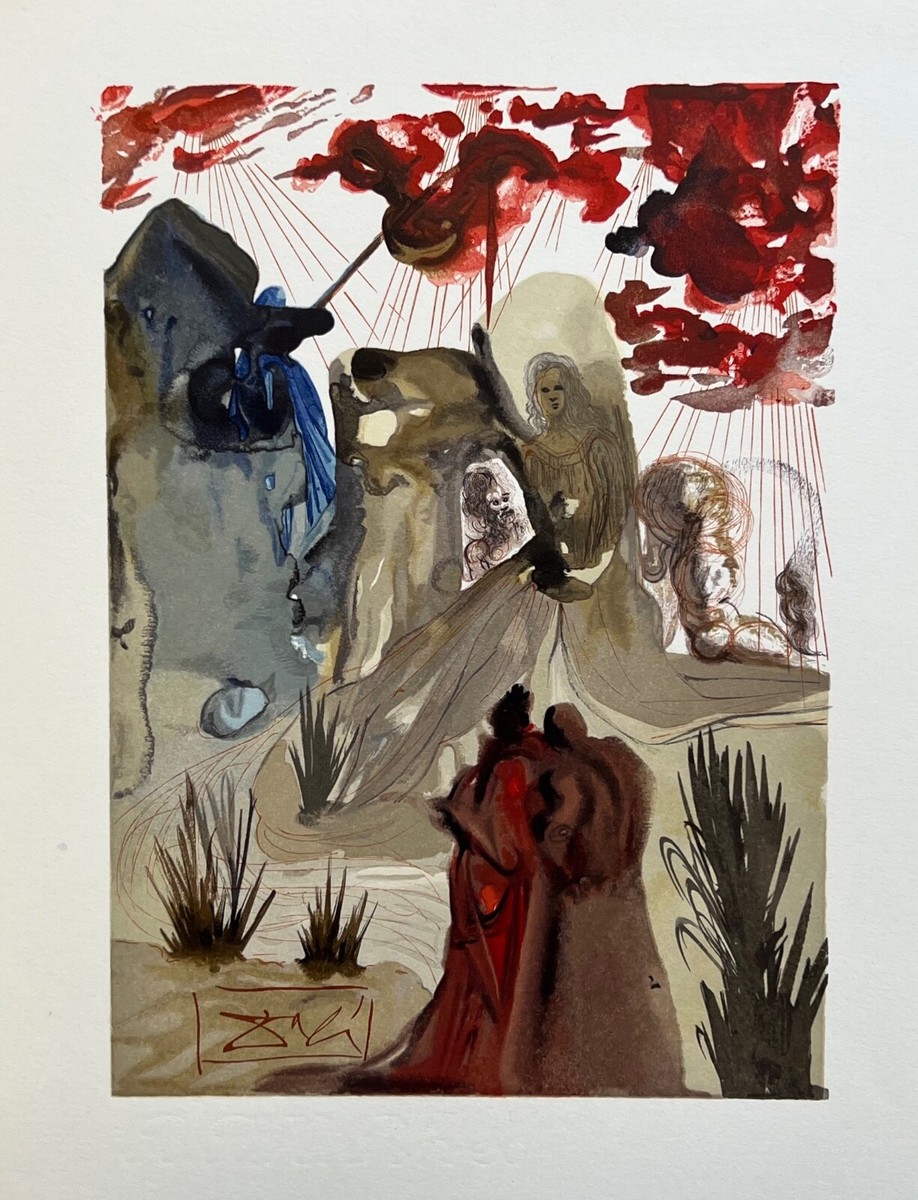 Salvador Dali 1960 Plate Signed DIVINE COMEDY PURGATORY 28 Color