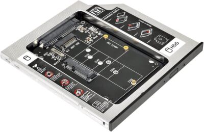 MSATA NGFF B/M-Key SSD to Slimline SATA 13Pin Caddy Case for 9.5mm Universal