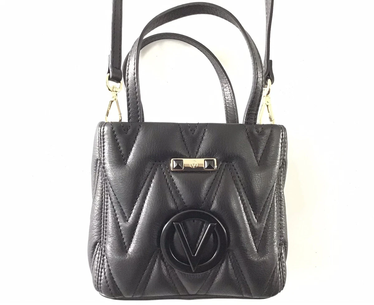 Valentino by Mario Black Valentino Jill Diamond Leather Crossbody Bag Authentic