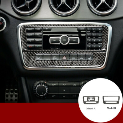 Für Benz CLA C117 W117 Karbonfaser Innen Mittelkonsole CD Rahmen 2Stk （2 Model）