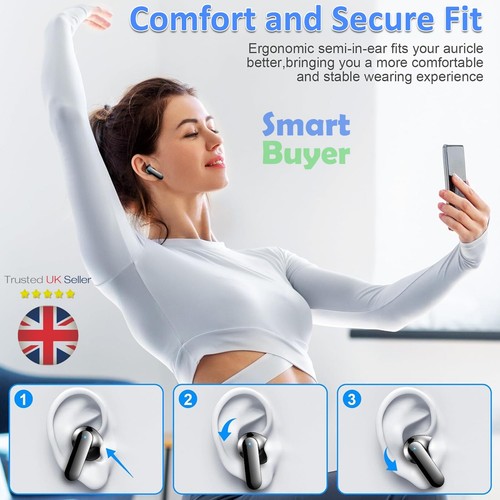 Bluetooth 5.3 Wireless Earbuds Earphones In-Ear pods 4 ENC Noise Cancelling Mic - Picture 5 of 6