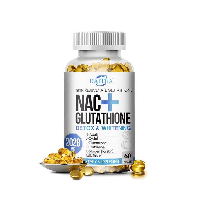 taking nac and glutathione together Nac+ Glutathione 2028MG Skin Whitening Capsules Anti-Aging Supplement