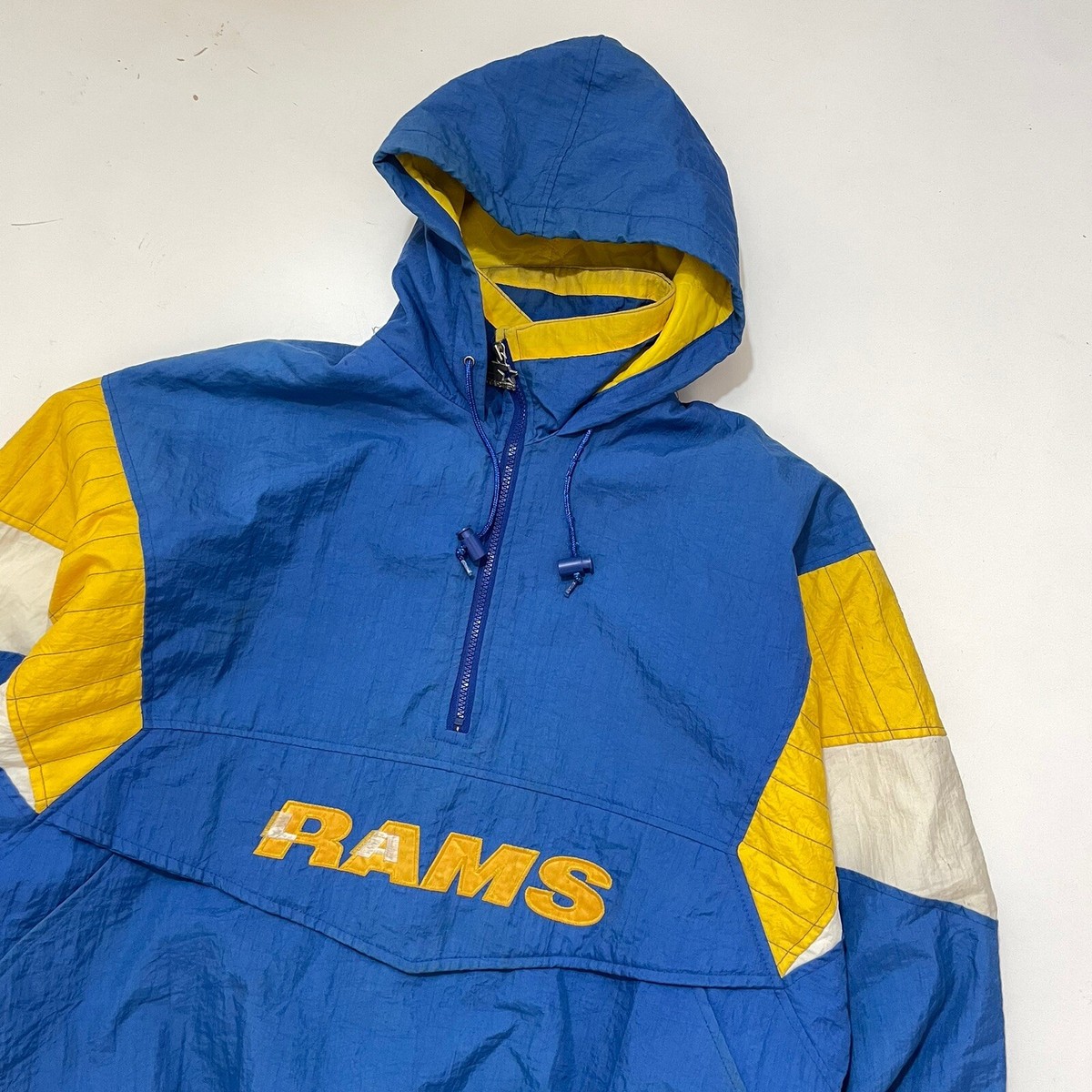 40s RAMS フットボール メルトンジャケット Rams Touchdown Jacket - Blue/Gold | Fashion Nova