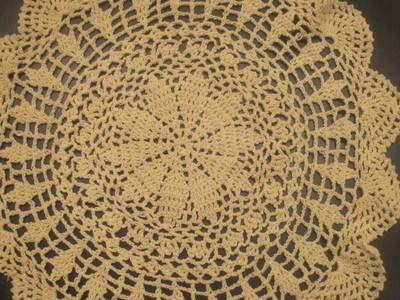 6 PCS 12'' Round BEIGE  Crochet Lace Doily COLOR BEIGE 100 % COTTON 