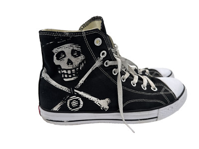 El Espolon Tequila High Tops Mens Sz 10.5 BLK&WHT Canvas Skater Sneakers Skull