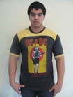 AC/DC For Theose About To Rock Tour Ringer T-Shirt 100%Cotton Jersey Mens Gray
